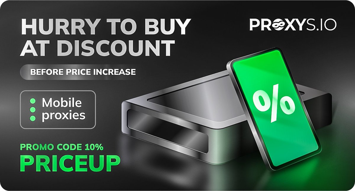 🤑 Use promo code PRICEUP and get a discount on any mobile proxies! 👉goo.su/hPCJRg