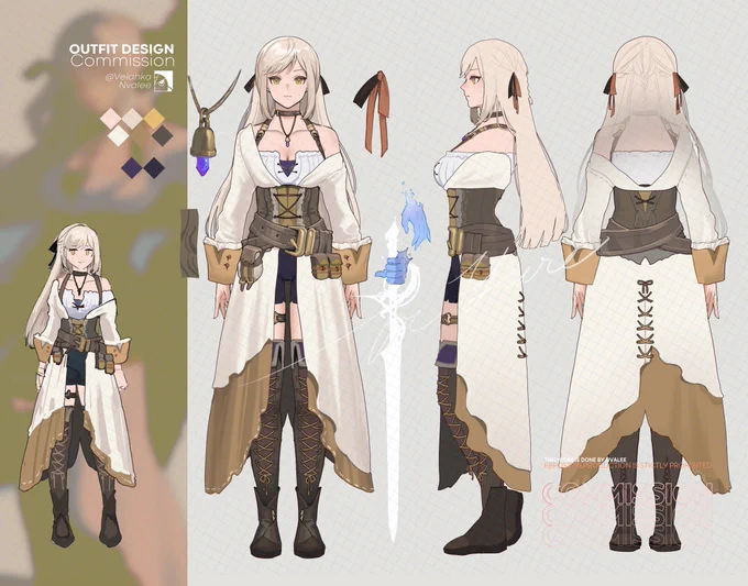 Outfit commission for Yuri~Two girls as adventurers!  