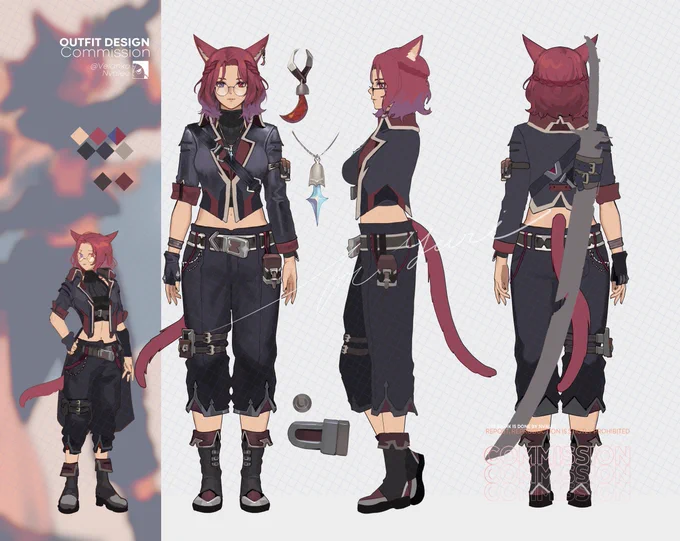 Outfit commission for Yuri~Two girls as adventurers!  