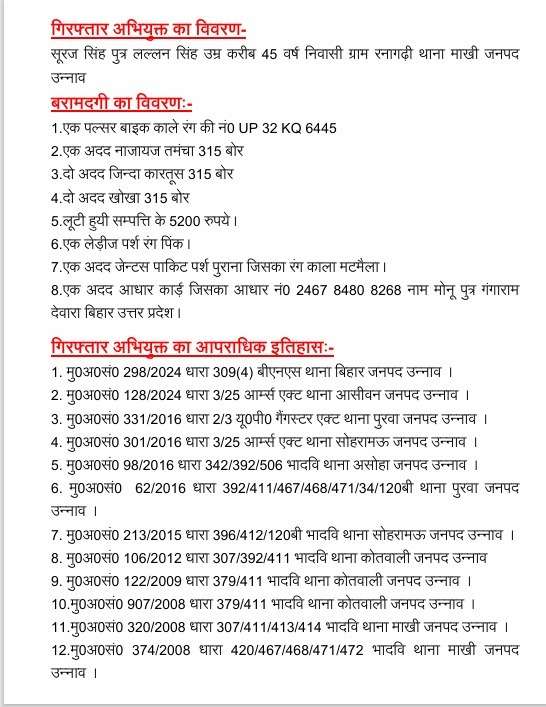 unnaopolice's tweet image. थाना बिहार पुलिस एवं एसओजी टीम द्वारा 25 हजार रु0 के इनामिया लुटेरे को पुलिस मुठभेड़ में गिरफ्तार किया गया। @Igrangelucknow #UPPolice #UnnaoPolice