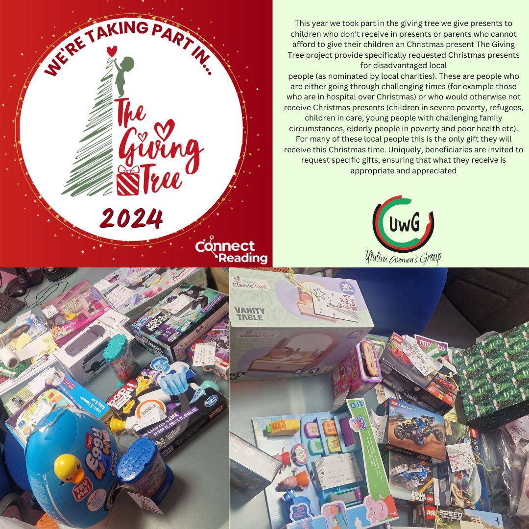 UtulivuRdg's tweet photo. This year we took part in the Giving Tree project, we're give presents to children who don't receive in presents, or parents who can't afford to give a present to their children.

  #utulivu #connectreading #community #givingtree #presents #Christmas #charities https://t.co/whC4VHrdVm