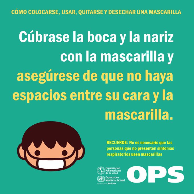 #TipsDePrevencion a la #COVID19. "La clave en la lucha contra el coronavirus es la prevención" Como colocarse la mascarilla, nasobuco, tapaboca o barbijo. "Cuidándonos, cuidamos a los demás" #HéroesDeLaSalud #CubaVive #CubaCoopera <a href="/CDIBrisasTurumo/">CDI Brisas de Turumo estado Miranda🇻🇪🤝🇨🇺</a> <a href="/CDILaA/">CDI La A estado Miranda</a> <a href="/Araguaney_SRI/">SRI Araguaney estado Miranda</a>