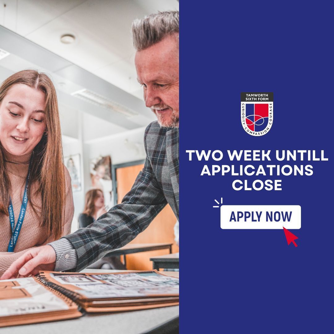 It's two weeks until our Sixth Form applications close! To apply today go to: buff.ly/4eGgNRZ We will be in touch in the New Year when we will invite you in to discuss your application. Applications  close 6 January 2025.