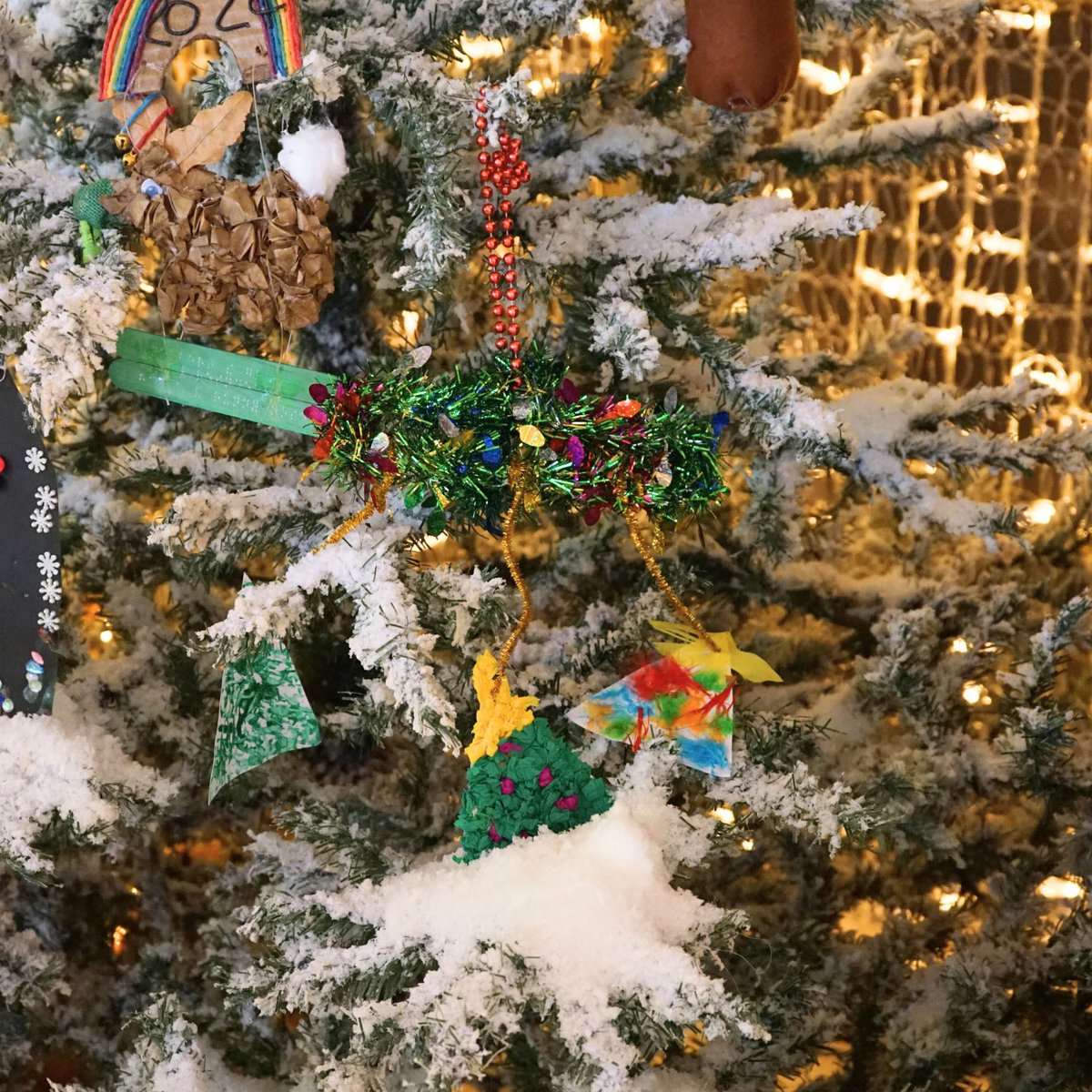 Our second runner up is Oscar (8). We loved how much colour and sparkle he has used to decorate his trees and hanging them from the tinsel really makes the decoration stand out!

Well done to Oscar!

#TreeForTreats