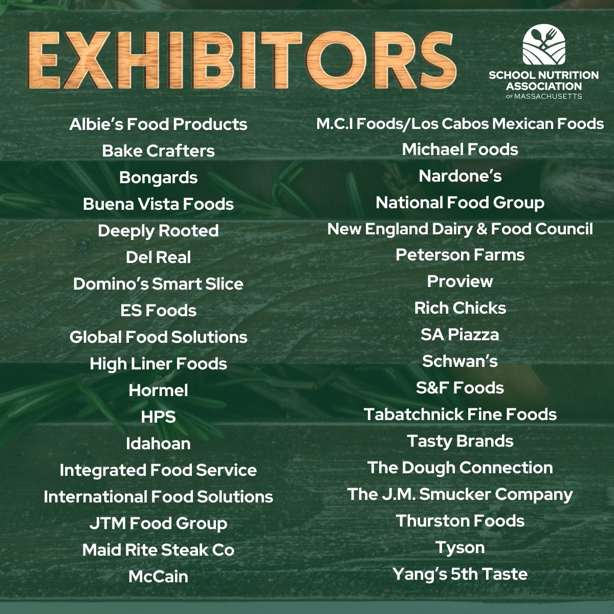 Thank you to all of the exhibitors who have registered for the USDA Conference &amp; Food Show! There are still booths available here: schoolnutrition.info/events/EventDe…