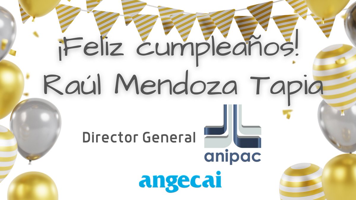 Nuestras felicitaciones en su onomástico a nuestro amigo y socio #ANGECAI Raúl Mendoza Tapia, director general de <a href="/ANIPAC_AC/">ANIPAC</a> ¡Qué sea un día especial y de gran celebración!
#FelizCumpleaños #AngecaiProfesionales #TalentoDirectivo

<a href="/jonasmurillo1/">JONAS MURILLO</a> <a href="/waldemm/">waldemar montalvo</a>