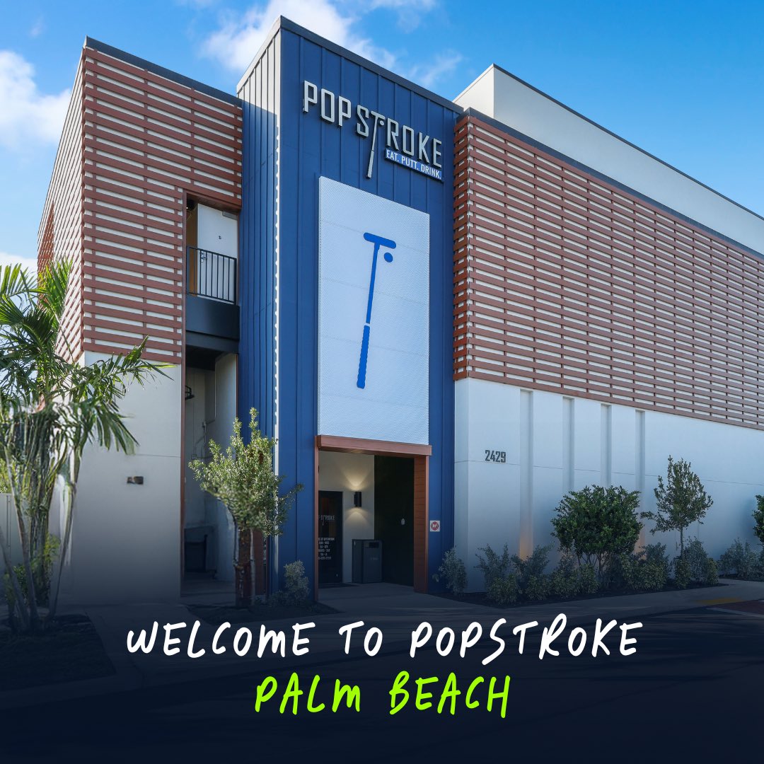 TigerWoods's tweet photo. Excited to announce the @PopstrokeGolf flagship location in West Palm Beach is now open! The 20,000 sq ft venue features 36 holes of elevated mini golf, a full-service restaurant, 6 lively bars, ice cream parlor, rooftop pool and more! Come check it out. 
https://t.co/hLIMlxzaNK https://t.co/Xy73Ar9Rsu