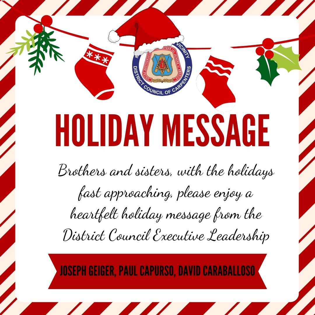 CarpentersNyc's tweet photo. Season's greetings! The District Council Executive Leadership team has a special holiday message for you! You can check out the message on our website! https://t.co/DuDHEFCtQr https://t.co/amSBHNtI5Q