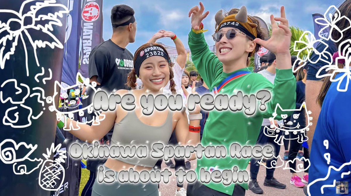 ままちゃん ひなたと田辺莉咲子ちゃんが、沖縄のスパルタンレースにチャレンジして