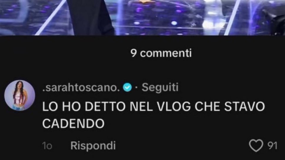 sarah se cadi sul palco dell’ariston ti tolgono i punti al fantasanremo quindi vedi di boh lavorare sull’equilibrio perché qua bisogna fatturare