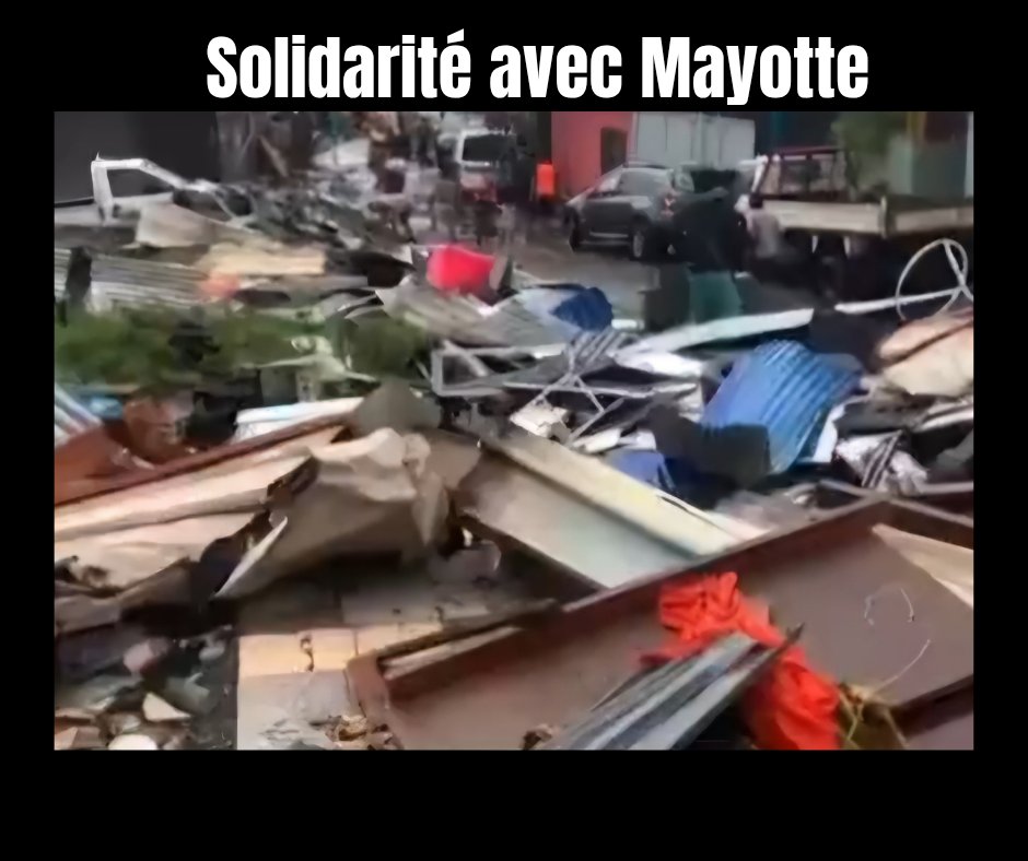 Lors du dernier conseil d'agglomération, après une minute de silence pour Mayotte, une aide exceptionnelle de 10.000 euros a été proposée et votée à l'unanimité du Conseil. En ce jour de deuil national, ns exprimons notre solidarité la plus totale avec les Mahoraises et Mahorais.