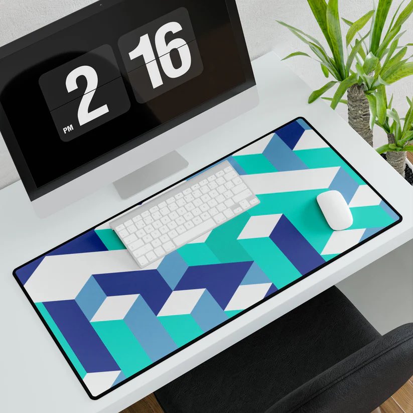 KMDesigns25's tweet photo. Elevate your workspace with new isometric blue desk mat! Perfect blend of style and functionality to keep your desk organize and inspiring. #OfficeStyle #DeskGoals #DesignMat 

Now available for purchase down below 

https://t.co/18hQIrGh4p https://t.co/8hbH3u8VWE
