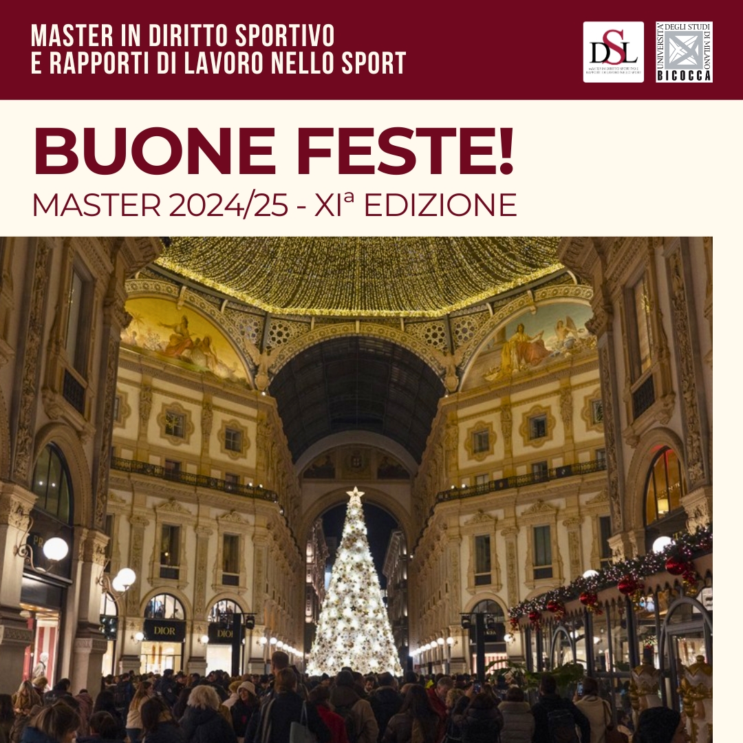 Master Diritto Sport (@masterdsl) on Twitter photo Tanti Auguri di Buone Feste e felice Anno Nuovo!
Le informazioni per l’iscrizione alla nuova edizione del Master 2024/25 sono disponibili qui: academy.unimib.it/diritto-sporti…
<a href="/TizianaVettor/">Tiziana Vettor</a>
<a href="/unimib/">Università degli Studi di Milano-Bicocca</a> Tanti Auguri di Buone Feste e felice Anno Nuovo!
Le informazioni per l’iscrizione alla nuova edizione del Master 2024/25 sono disponibili qui: academy.unimib.it/diritto-sporti…
<a href="/TizianaVettor/">Tiziana Vettor</a>
<a href="/unimib/">Università degli Studi di Milano-Bicocca</a>