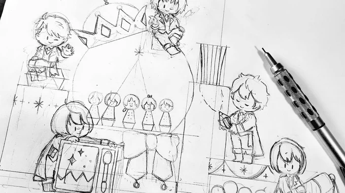 欲しいと言いつつもクリスマスコフレ結局買ってなかったので描いてる、たのしいです 