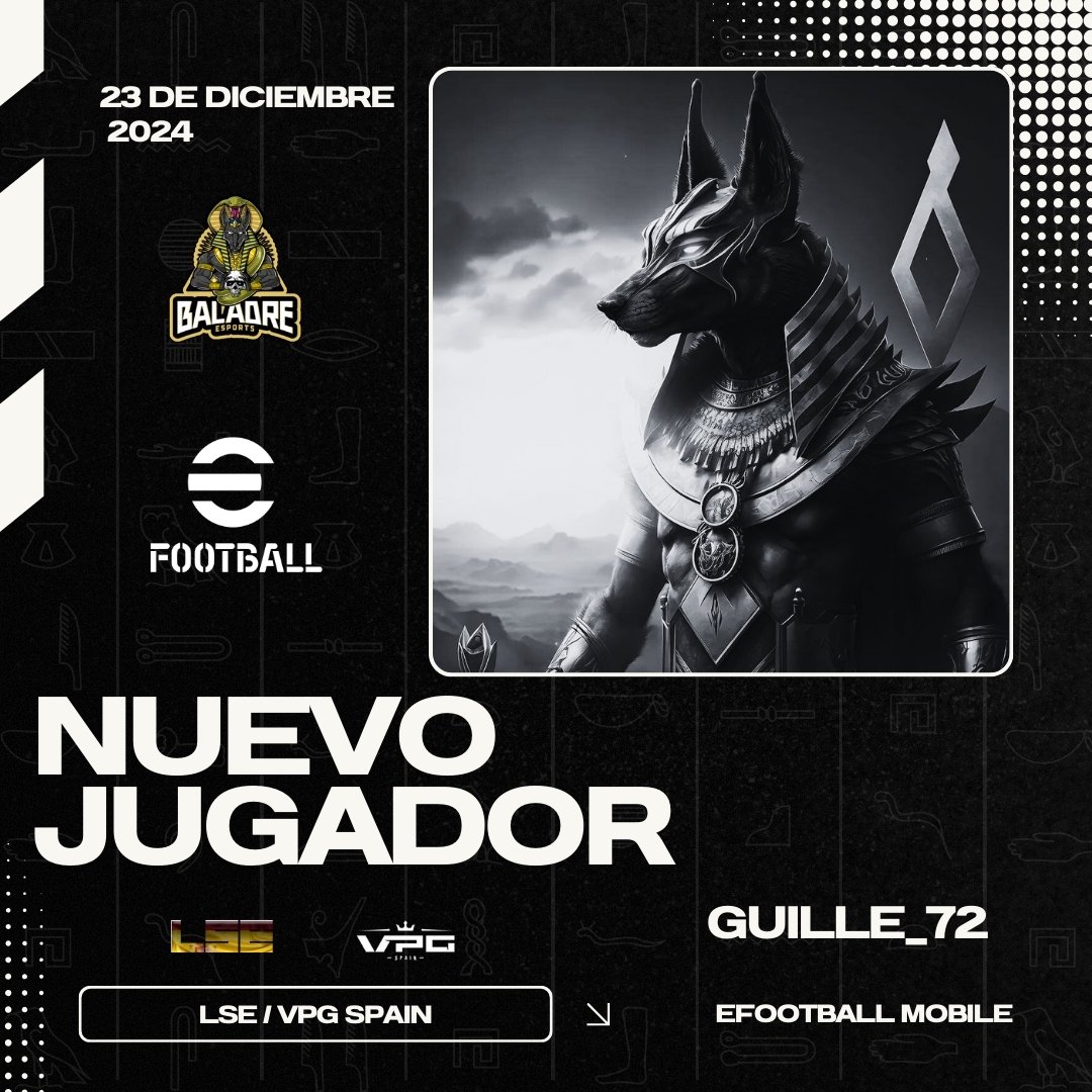 Nueva sección y  jugador en nuestras filas 🌍

Presentamos a  <a href="/perooobuen/">Guille72 🕊️🤫</a> jugador de <a href="/play_eFootball/">eFootball</a> mobile 🫂

Competiremos en el torneo de @LSEEFOOTBALL y <a href="/VPG_Spain/">Virtual Pro Gaming España</a> 💪🏻