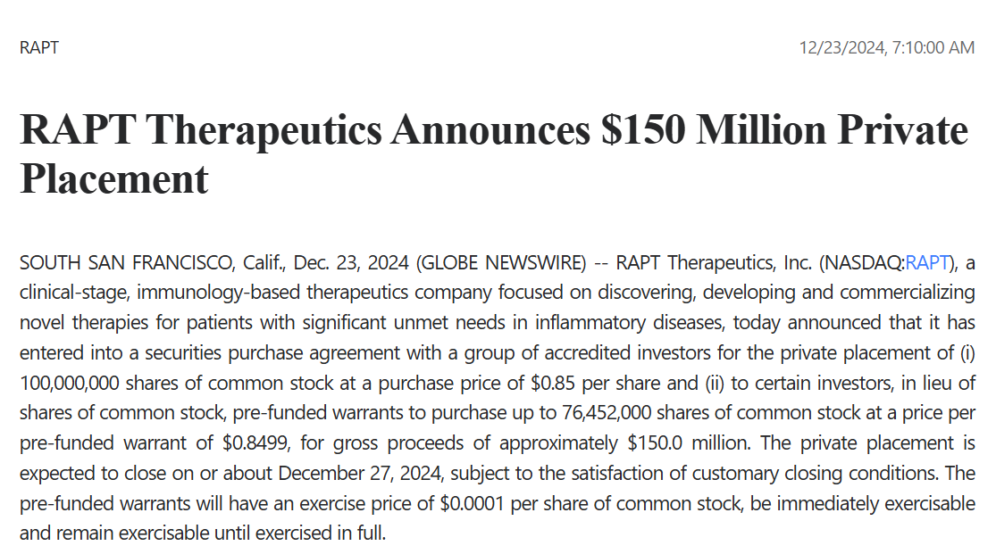 MoonMarket_'s tweet photo. $RAPT $150m PP + $35m upfront up to $672.5 million seems massive for a $50 miller light https://t.co/bq7vqW7d8j
