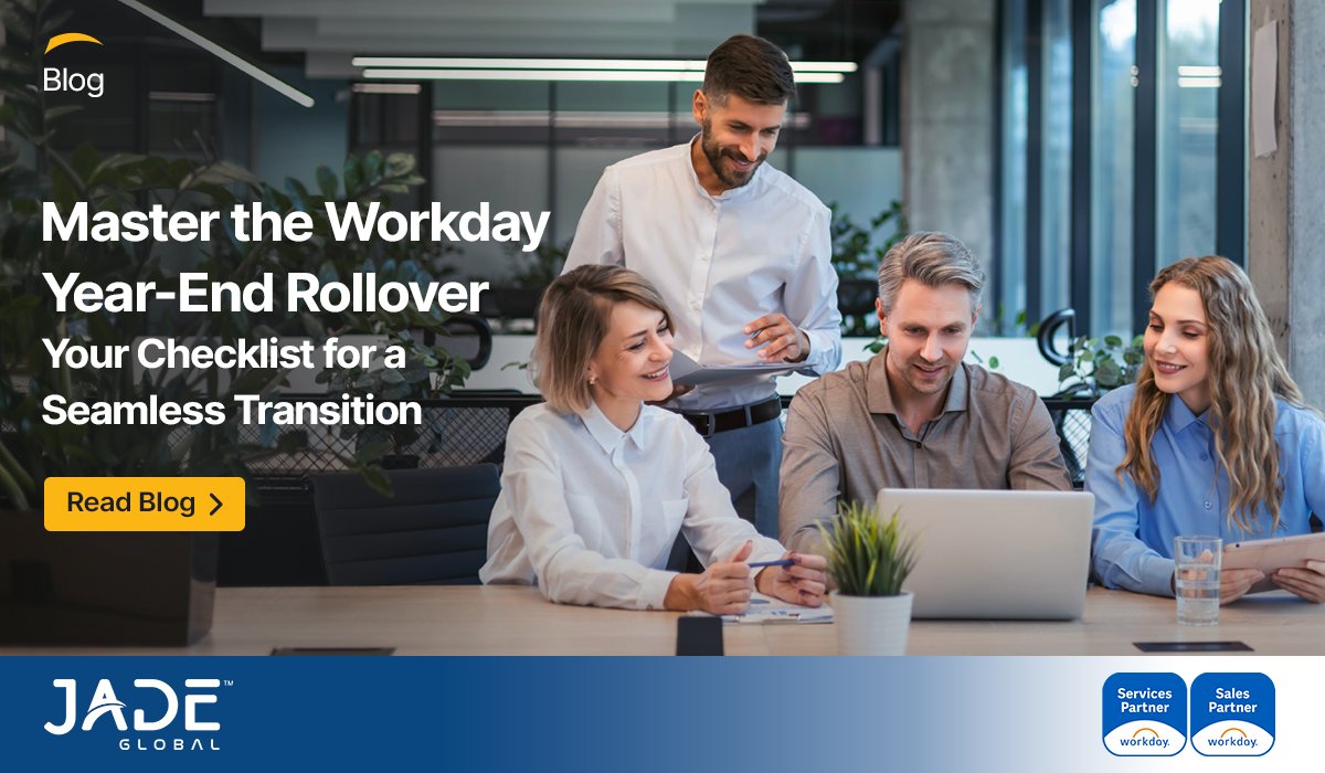 JadeGlobal's tweet image. Year-end Workday checklist made easy! 🎯 Simplify your rollover with practical tips for a stress-free new year. 

Read more: bit.ly/3ZPPlvV @Workday #WorkdayPartner #JadeGlobal