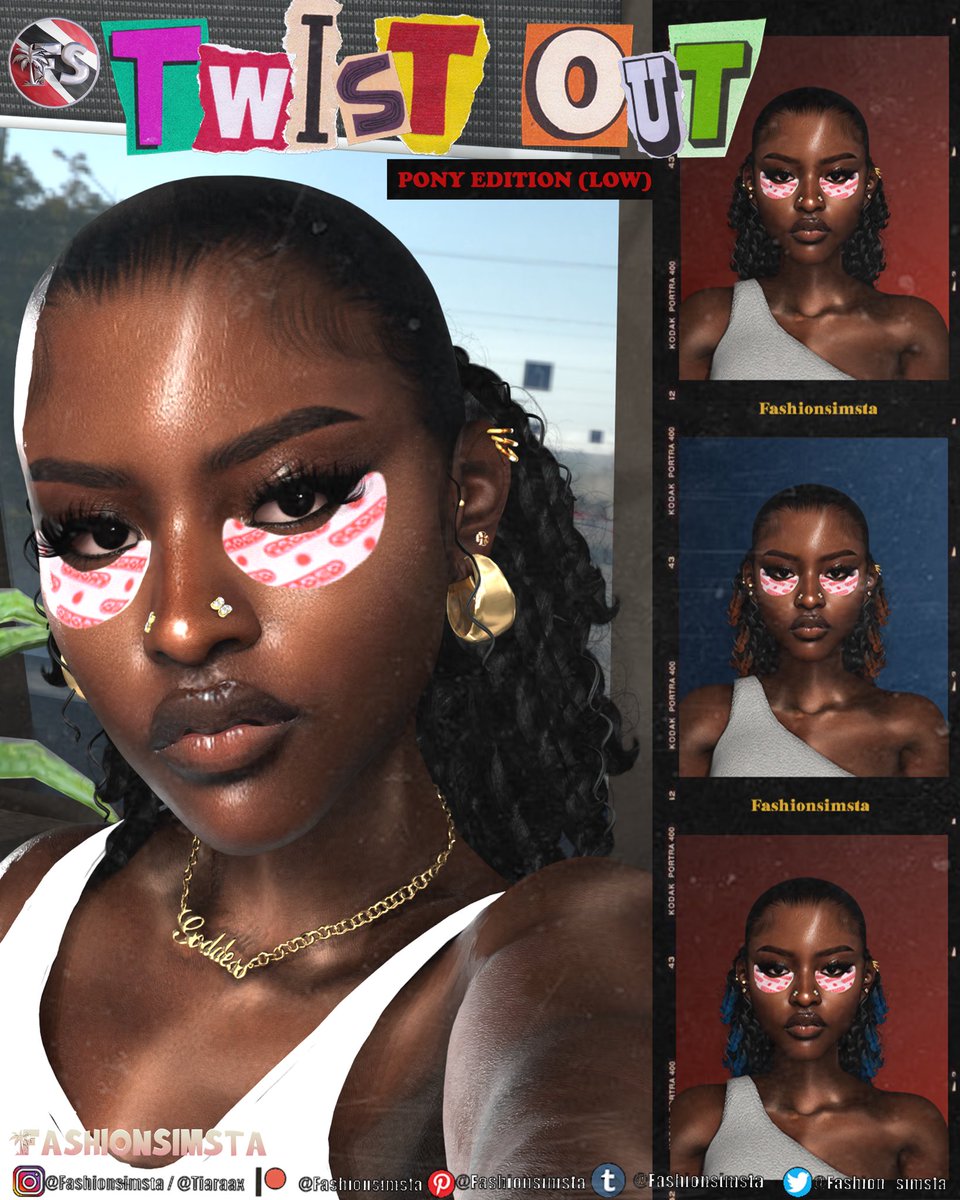Fashion_Simsta's tweet photo. Go head and slick that twist out into a low ponytail 🤭🫶🏽! Twist out ponytail version out now ! https://t.co/ZW0CjwhqTp