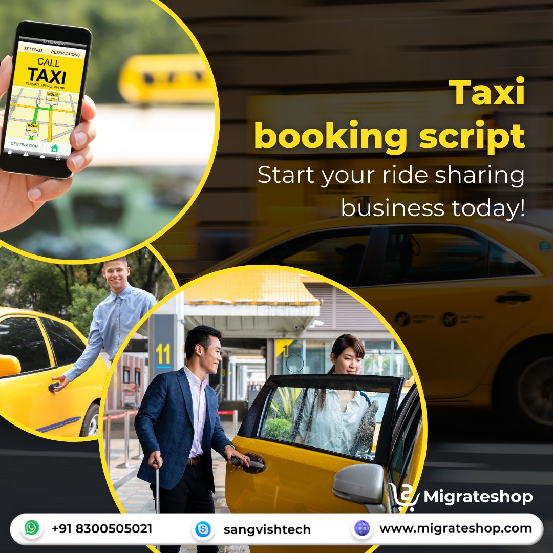 migrateshop's tweet image. 🚖 Looking to start your own #ridesharingbusiness? Look no further!📲 Our taxi booking script is the perfect solution for entrepreneurs ready to make their mark in the transportation industry.
Start Now: migrateshop.com/taxi-booking-s…
#migrateshop #taxibookingscript #taxibookingapp
