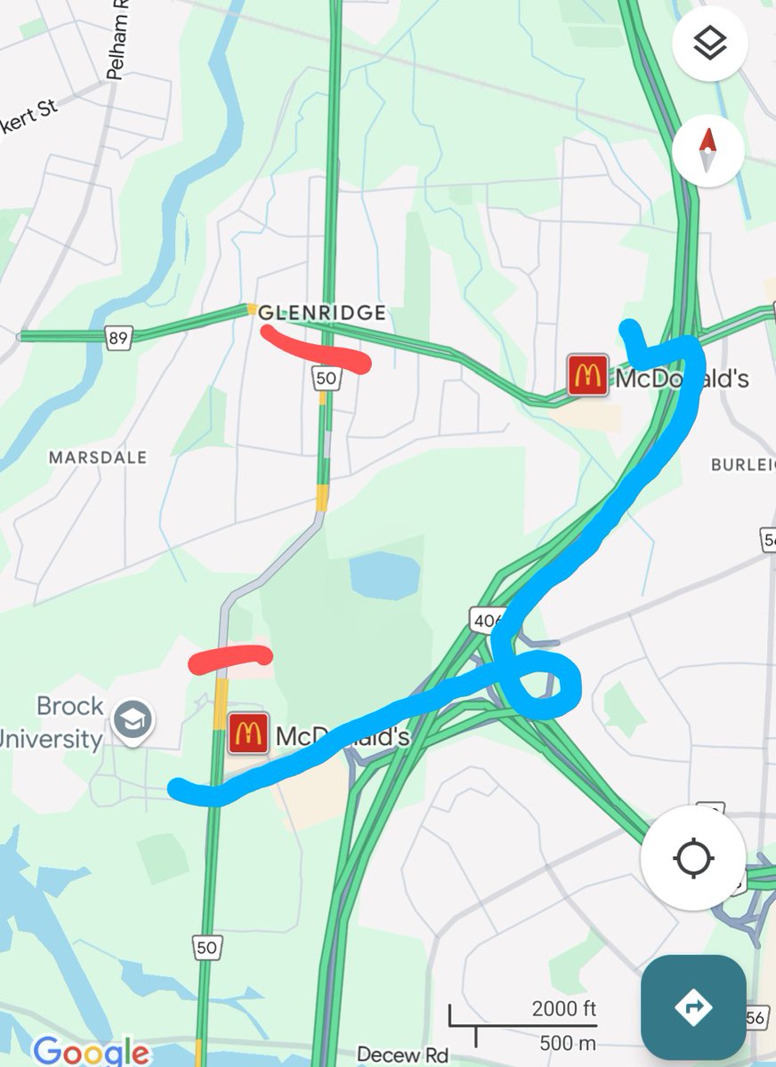 ⚠️<a href="/niagaratransit/">NiagaraTransit</a> Alert - Thorold/St Catharines ⚠️

Glenridge Ave is closed between Burleigh Hill (Brock University) and Glendale Avenue this morning. Routes between the Pen Centre and Brock University will be using the 406 and Sir Isaac Brock Way/St David's Rd.