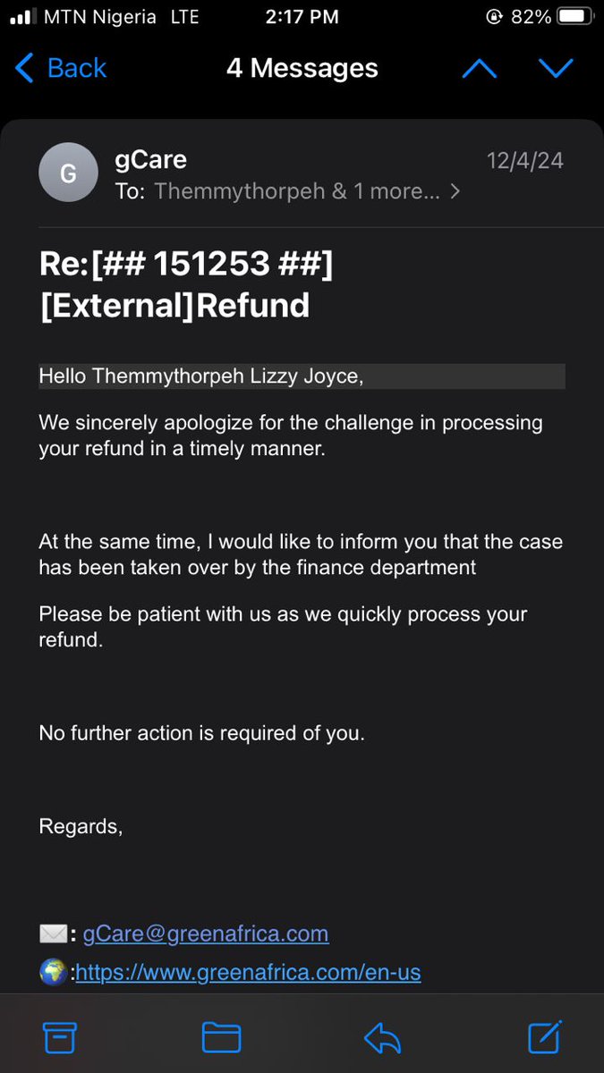 slimchoco_'s tweet photo. @greenafrica @gCareOnline Do you people even know what customer service is all about? I'm the one sending messages asking for my money when reverse should be the case. 2 weeks don turn month now.
I don't want to receive your useless patience quotes in my DM or mail, send my money https://t.co/rgR0LVOcOn