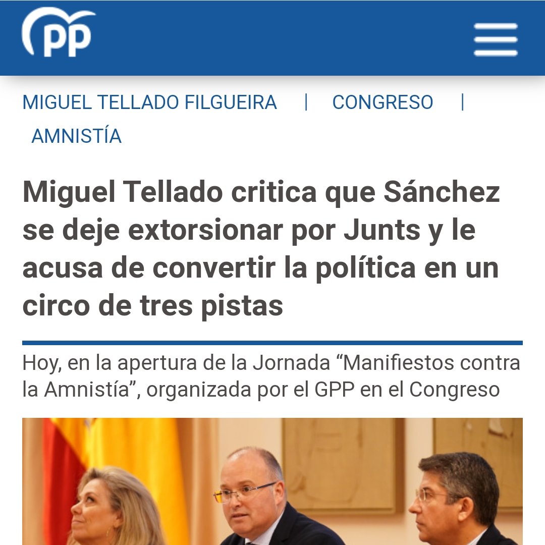 <a href="/europapress/">Europa Press</a> Un circo de tres pistas (PP, VOX  JUNTS), ¿verdad, <a href="/Mtelladof/">Miguel Tellado</a>?