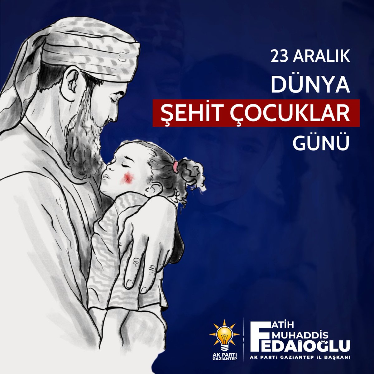 Gazze'de ve tüm dünyada hayatını kaybeden masum bebekler ve çocuklarımızı rahmetle anıyor, acılarını yüreğimizde hissediyoruz. Onların saf kalpleri, hafızamızda sonsuza dek yaşayacak.
Ruhları şad, mekânları cennet olsun...

<a href="/RTErdogan/">Recep Tayyip Erdoğan</a>
<a href="/erkankandemir/">Erkan Kandemir</a>
<a href="/fmfedaioglu/">Fatih Muhaddis FEDAİOĞLU</a>
<a href="/Akparti/">AK Parti</a>