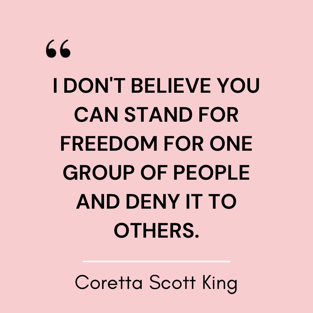 “I don’t believe you can stand for freedom for one group of people and deny it to others.” #CorettaScottKing

As we approach the King Holiday Observance 2025 (#KHO2025), let’s honor my mother’s words by committing to justice and equity for all people. True freedom demands that we