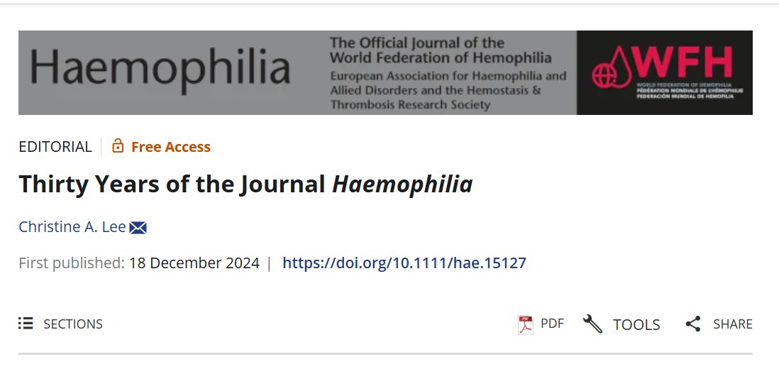 EAHAD (@eahadnews) on Twitter photo Founding editor of <a href="/haemophilia_jnl/">Haemophilia Journal</a> Prof. Christine Lee just published an editorial on the thirty years of our official Journal. Haemophilia is THE publication to consult for the most comprehensive information on haemophilia and allied disorders care: onlinelibrary.wiley.com/doi/full/10.11… Founding editor of <a href="/haemophilia_jnl/">Haemophilia Journal</a> Prof. Christine Lee just published an editorial on the thirty years of our official Journal. Haemophilia is THE publication to consult for the most comprehensive information on haemophilia and allied disorders care: onlinelibrary.wiley.com/doi/full/10.11…