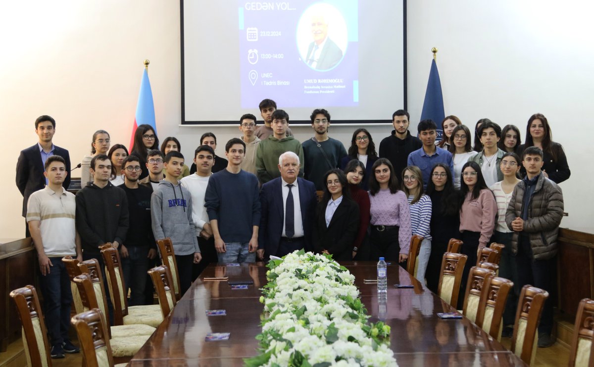 Mirzayev_Umud's tweet photo. Today we had a meeting with students at @UNECeduaz and talked about the activities of #IEPF. We also shared with the students the news that Professor Muhammad Yunus' "#3Zero" clubs will be activated again at UNEC. #SocialBusiness #Azerbaijan #Bangladesh https://t.co/kqJ3JTuQ6K