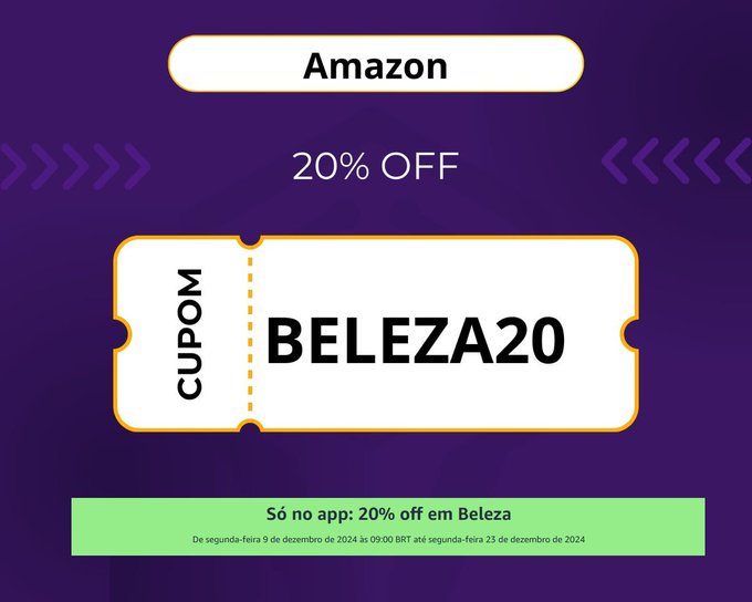 Vários Produtos de Beleza na Amazon com 20% de desconto no App