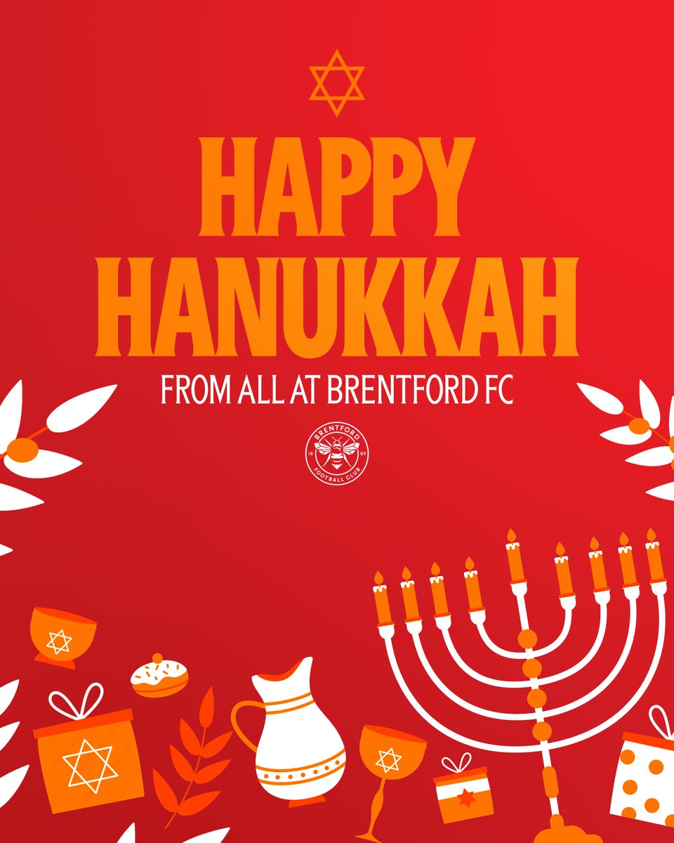BrentfordFC's tweet photo. Wishing a Happy Hannukah to all those celebrating! 

Chag Sameach 🕎 https://t.co/4B4glmzppg