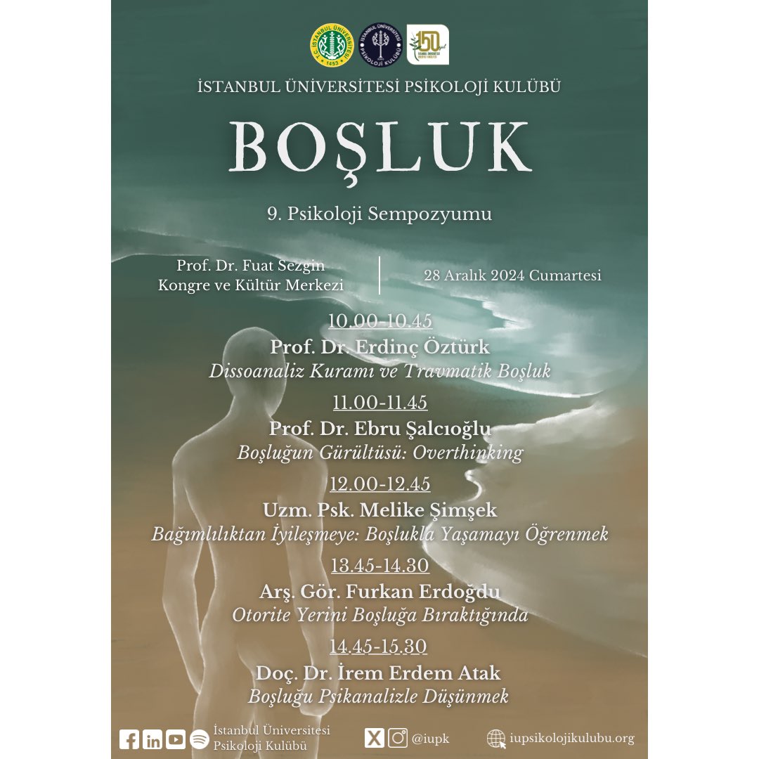 iupk's tweet photo. İstanbul Üniversitesi Psikoloji Kulübü olarak düzenlediğimiz “Boşluk” temalı 9. Psikoloji Sempozyumu'nun akışı sizlerle. ✨

Kayıt Formu: https://t.co/AhGE6e7YBC https://t.co/yKBhlwaIw0