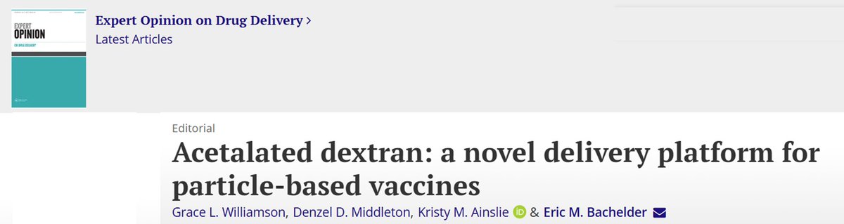 Kristy Ainslie (@ainslielab) on Twitter photo Congrats Grace, Denzel & Eric on their Expert Opinion in Drug Delivery editorial on Ace-DEX vaccines! 🥳
doi.org/10.1080/174252…
<a href="/UNCPharmacy/">UNC Pharmacy</a> <a href="/DPMP_UNC/">Pharmacoengineering & Mol Pharmaceutics (DPMP UNC)</a> Congrats Grace, Denzel & Eric on their Expert Opinion in Drug Delivery editorial on Ace-DEX vaccines! 🥳
doi.org/10.1080/174252…
<a href="/UNCPharmacy/">UNC Pharmacy</a> <a href="/DPMP_UNC/">Pharmacoengineering & Mol Pharmaceutics (DPMP UNC)</a>