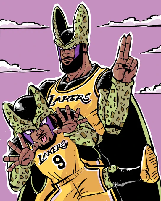 LeCell &amp; LeCell Jr. 
#lebron #bronny #lakers #DBZ 