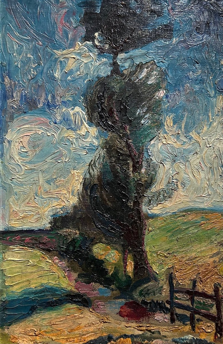Ploegstichting's tweet photo. George Martens. Boom. Ca. 1920, olieverf op doek, part. coll. Nu te zien op de Van Gogh expo in het ⁦@groningermuseum⁩ https://t.co/bae3hjiiEh