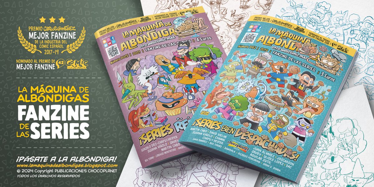 ¡YA LO SABÉIS! Detrás de un genial DIBUJO hay un precioso BOCETO. Y nuestras PORTADAS para el #fanzine de <a href="/comicALBONDIGAS/">La Máquina de Albóndigas</a> son un ejemplo de ello. ¡DISFRUTA! de los BOCETOS de nuestras PORTADAS en cada FANZINE y ¡PÁSATE A LA ALBÓNDIGA!
#lamaquinadealbondigas #leeteunfanzine