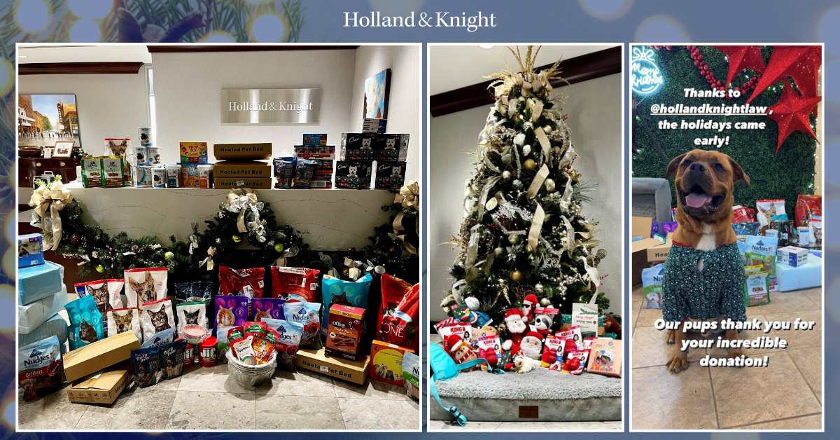 Holland & Knight (@holland_knight) on Twitter photo Our #Birmingham office ended this year with a pet supply drive for the Greater Birmingham Humane Society (<a href="/TheGBHS/">Greater Birmingham Humane Society</a>). Our team gave more than a stocking's worth of essential resources for our furry friends during the #holidays. Thank you to everyone who supported this wonderful Our #Birmingham office ended this year with a pet supply drive for the Greater Birmingham Humane Society (<a href="/TheGBHS/">Greater Birmingham Humane Society</a>). Our team gave more than a stocking's worth of essential resources for our furry friends during the #holidays. Thank you to everyone who supported this wonderful