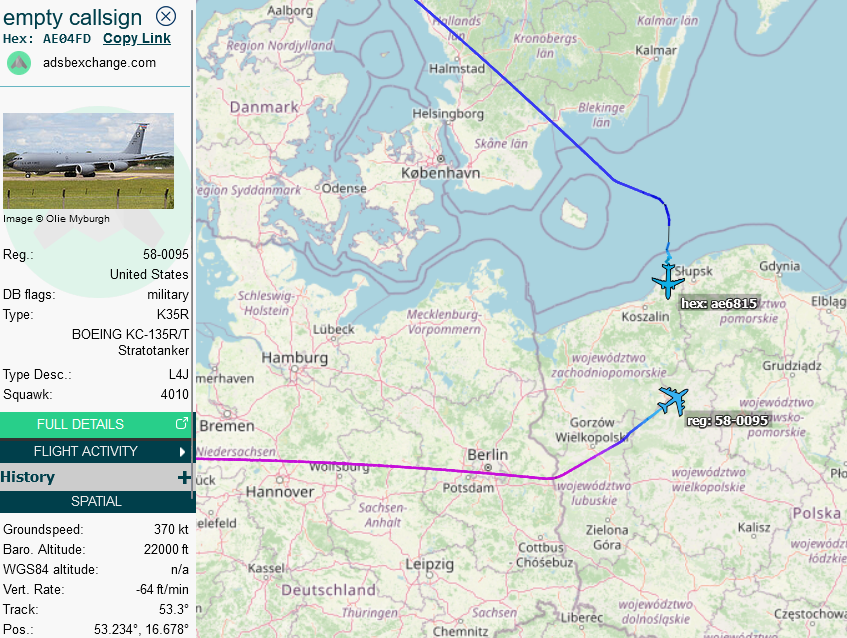 SirListenalot's tweet photo. 1248z #KC135 #AE04FD #HOBO10 out of Mildenhall for AR with #P8 #AE6815 #PK239 out of Keflavik https://t.co/mrFl2wYnjU