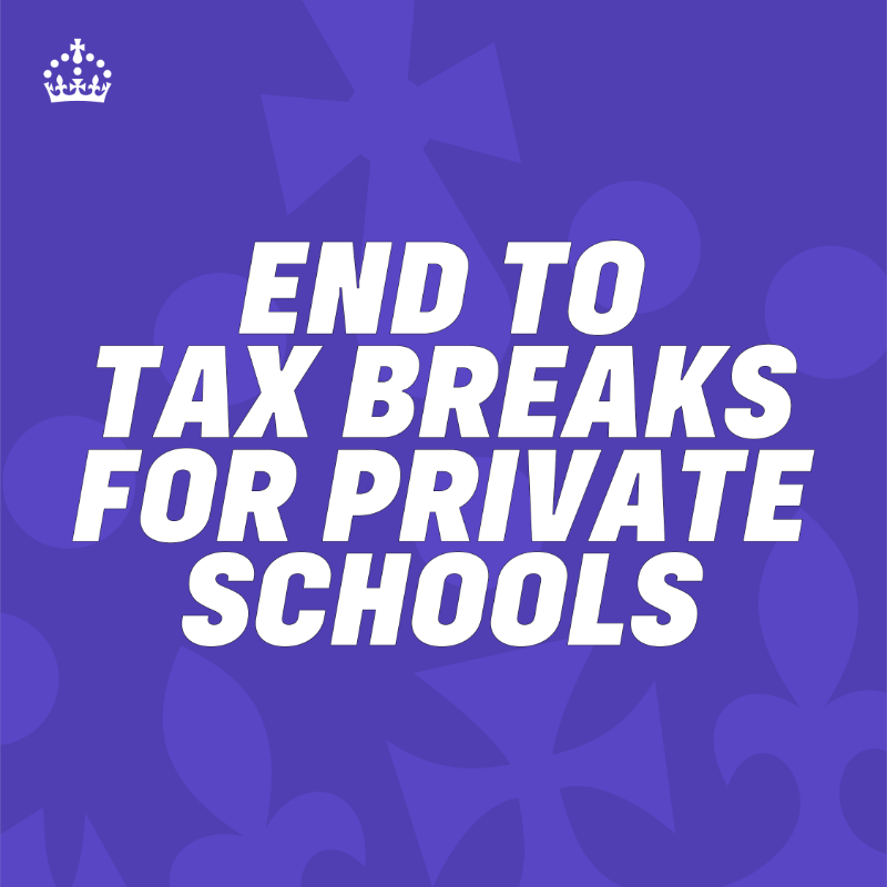 hmtreasury's tweet photo. On 1 January, the 20% VAT break for private school fees will come to an end, enabling better investment in state education and helping to recruit 6,500 new teachers.

 Find out more by clicking the graphic below 👇