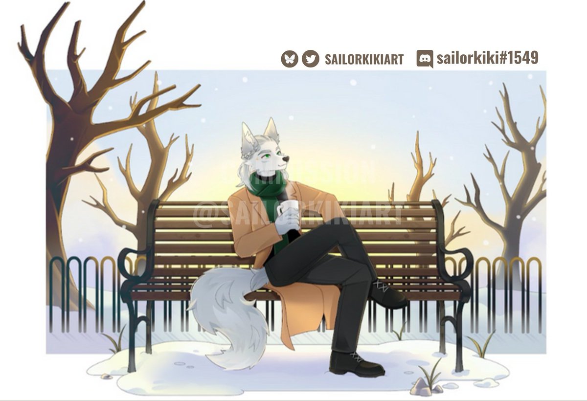 ❄️ I am simply in love with this art! Commission requested as a gift by <a href="/Rhinky_Dinky/">Rhin Yan</a> with the character of @/maddogg.bsky.social &amp; @/thewindsflame.bsky.social

Thank you so much! 💖