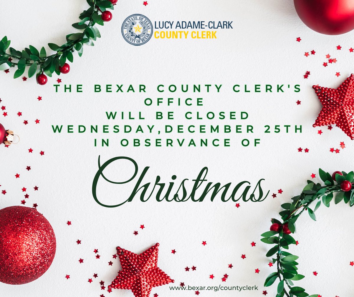 Hon. Lucy Adame-Clark, Bexar County Clerk's Office tweet media