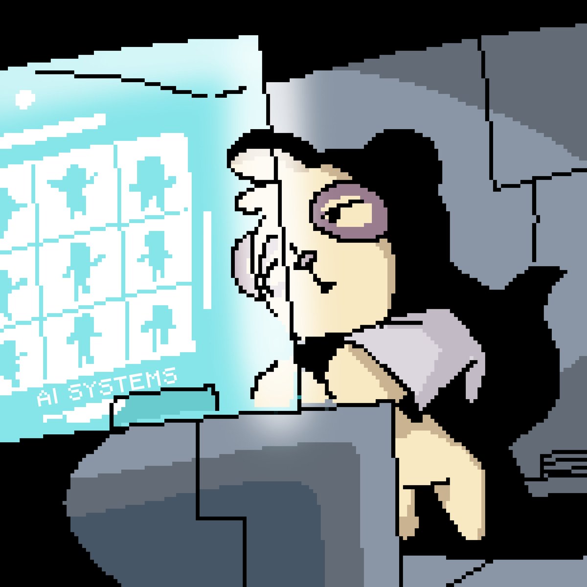 Boss at the master terminal where OKZOO's core systems converge, monitoring the pulse of the AI ecosystem in real-time