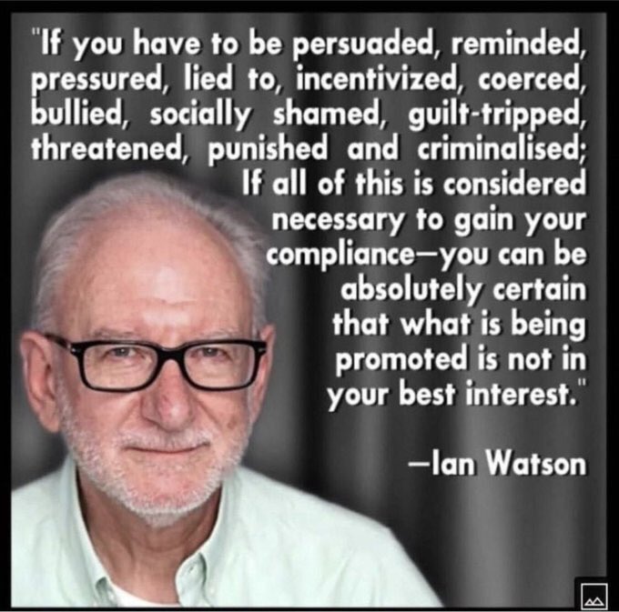I haven’t forgotten the medical tyranny and forced compliance used as a political weapon by our own government against its own citizens. When they say “it’s for your own good” you can be sure it’s not for your own good but for their own purposes.