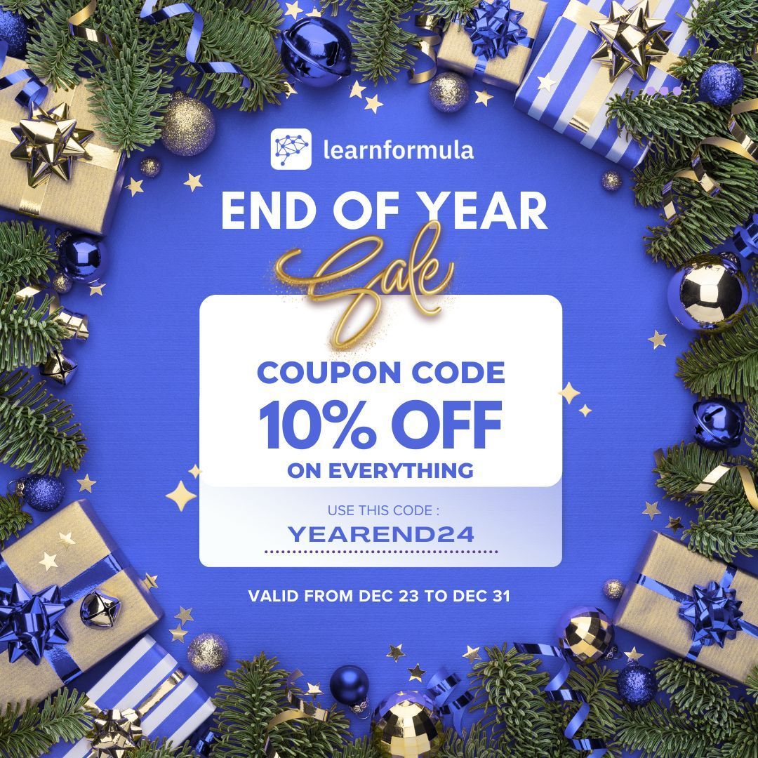 LearnFormula's tweet image. Our End of Year Sale is Here! 🎁
Invest in yourself, level up your skills, and kickstart 2025 with confidence!
Explore the sale now at learnformula.com
#Sale #OnlineEducation #ProfessionalDevelopment #LearnFormula