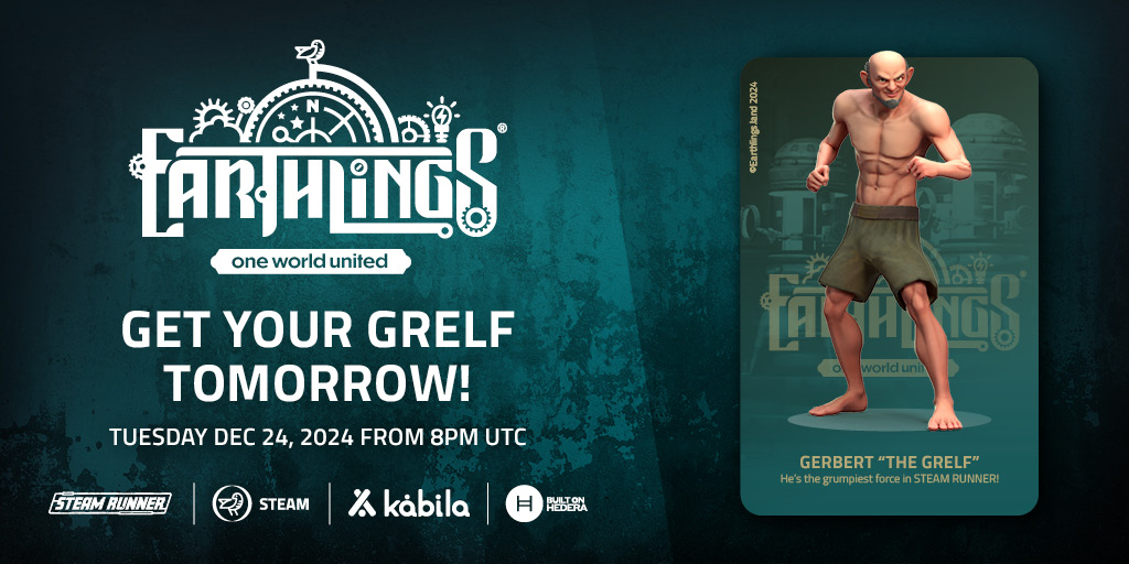 TOMORROW is the day: the FREE Grelf mint!
Qualifiers: Wallets holding a minimum of 100 $STEAM (0.0.3210123) and 5 $GRELF (0.0.1159074).
Snapshot: Taken 1 hour prior to the mint.

🎁We’re giving away another 3 exclusive Grelf! 🎁
Start playing with Grelf in STEAM RUNNER before