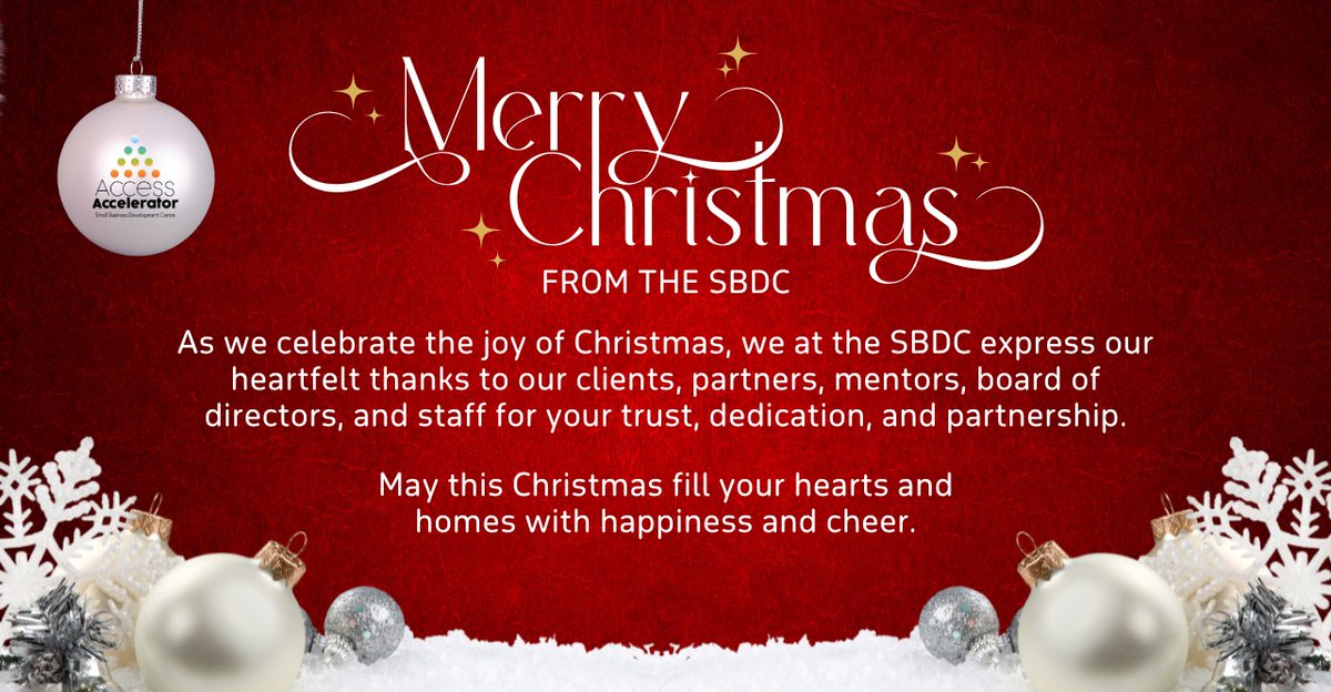 SBDCBahamas's tweet photo. May your holidays be filled with joy, peace, and the spirit of success—Merry Christmas from the SBDC!

#SBDCBahamas #MerryChristmas #HappyHolidays https://t.co/gwmvEI8a4V