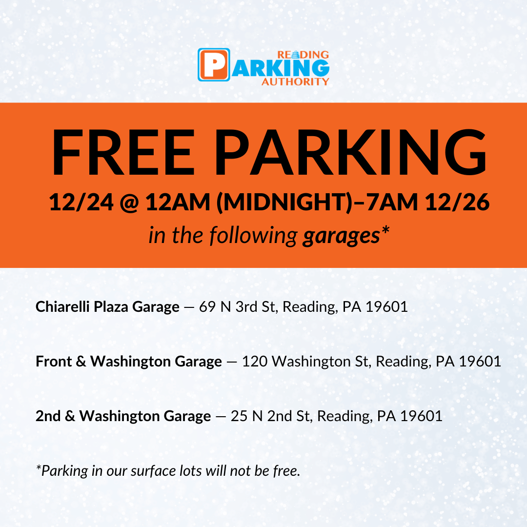 ParkingReading's tweet photo. 🎄✨ Holiday Parking ✨🎄

Enjoy the season and stress-free parking while you shop, dine, and celebrate in Reading! 🎉

#ReadingParkingAuthority #HolidayParking #FreeParking #MerryAndBright #Christmas #CityParking #ParkAndShop #HolidaySeason #HolidayCheer #HappyHolidays https://t.co/RA6GQ2sZbD