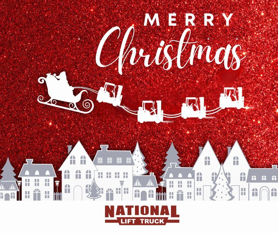 NationalLiftTrk's tweet photo. When the reindeers take the night off, NLT's got the equipment to help lift Santa's sleigh! 

We hope you have a joyous holiday season! All National Lift Truck locations will be closed Christmas Eve and Christmas Day.

#ForkliftRentals #EquipmentRental #LiftEquipment https://t.co/AZHtUU3dsM