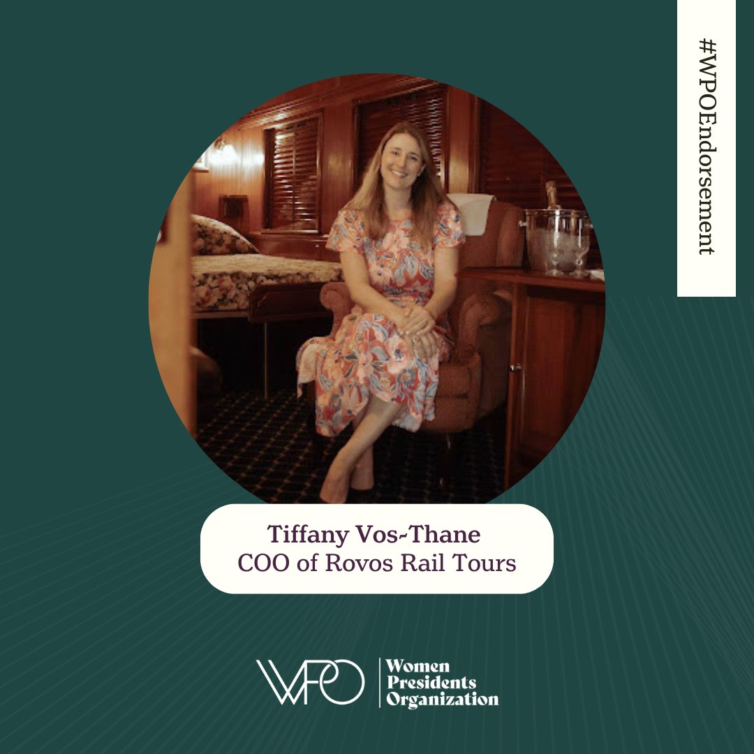 WomenPresidents's tweet photo. #WPOEndorsement
“I’m thrilled to join this amazing organization! What an esteemed group of strong women leaders.” – Tiffany Vos-Thane, COO of Rovos Rail Tours
#WomenPresidentsOrganization #WPOSouthAfrica
#WomenSupportingWomen
#WomenInBusiness https://t.co/DPqEPCTKZR